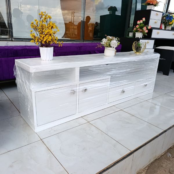 5ft White TV Stand