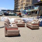 Dark Brown Semi-Leather Sofa