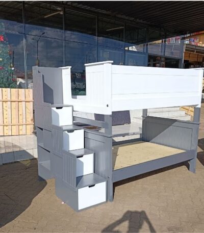 Double Decker Bed White & Grey