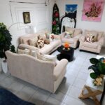 Elegant Beige Living Room Sofa Set