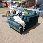 L-Shaped 6-Seater Sofa  Green Velvet