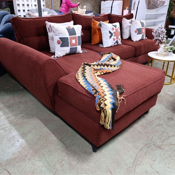 Luxurious L-Shaped 6 Seater Sofa Marron