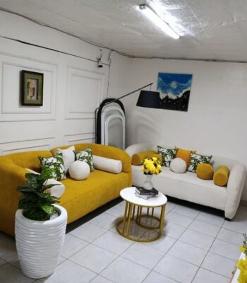 Modern 3 3 Seater Luxury Sofa Set Mustard & Cream