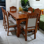 Six Seater Solid Mahogany Dining Set.