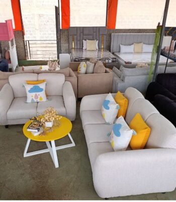 5-Seater Cream White Sofa Set