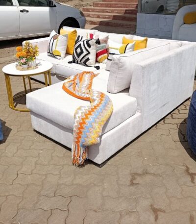 5-Seater LShaped Sofa White