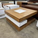 Elegant Brown Wooden Table with White Accents