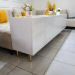 Elegant TV Stand with Gold Stands