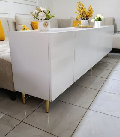 Elegant TV Stand with Gold Stands