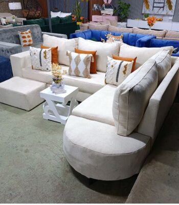 Luxury L Shaped Sofa Set Curved