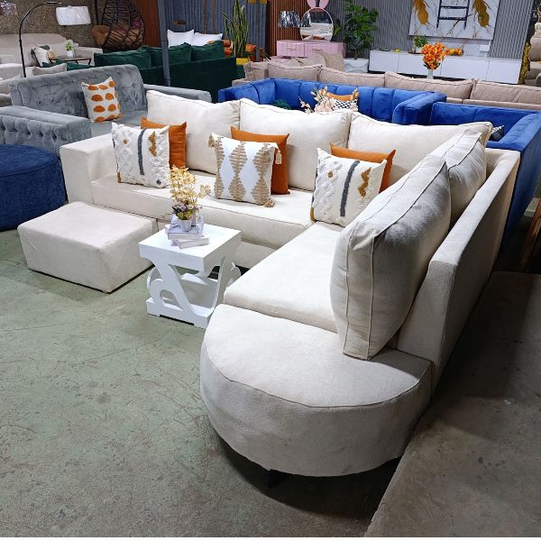 Luxury L Shaped Sofa Set Curved