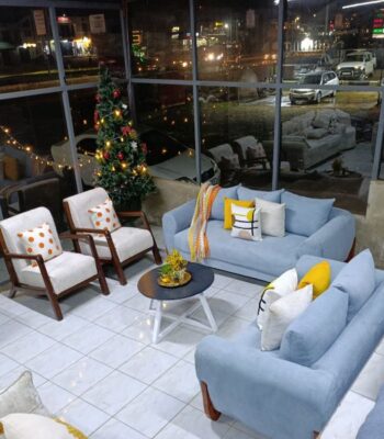 Modern Fabric Sofa Set with Accent Chairs