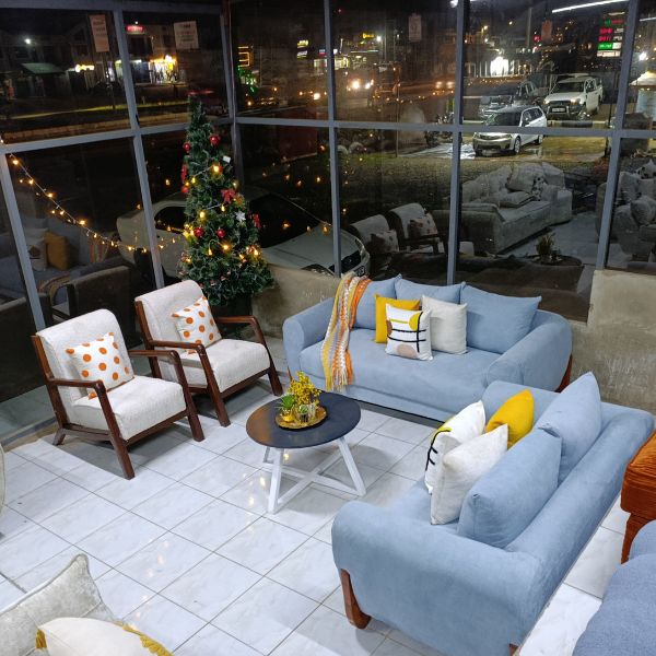 Modern Fabric Sofa Set with Accent Chairs