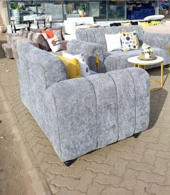5-Seater Grey Sofa with Diamond Detailing