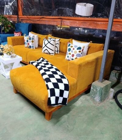 6-Seater Mustard Yellow Sofa