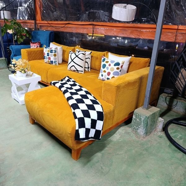 6-Seater Mustard Yellow Sofa