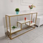 Elegant White & Gold Console Table