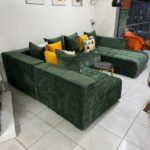 Green U Shaped Sofa Spacious Comfort