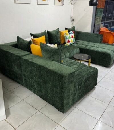 Green U Shaped Sofa Spacious Comfort