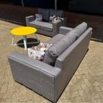 Grey Leather Sofa Seat