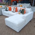 L-Shaped Sectional Sofa – Elegant White Comfort