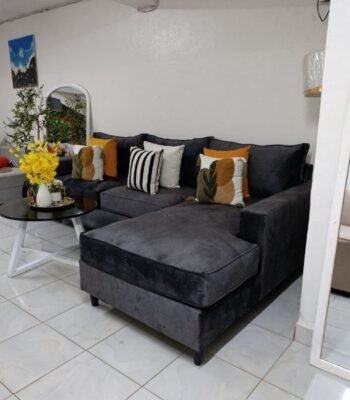 L Shaped Sectional SofaModern Charcoal Grey Comfort.