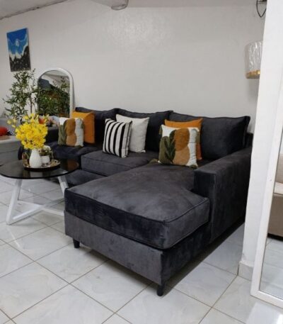 L Shaped Sectional SofaModern Charcoal Grey Comfort.