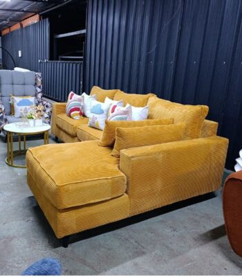L-Shaped Sofa Mustard Yellow