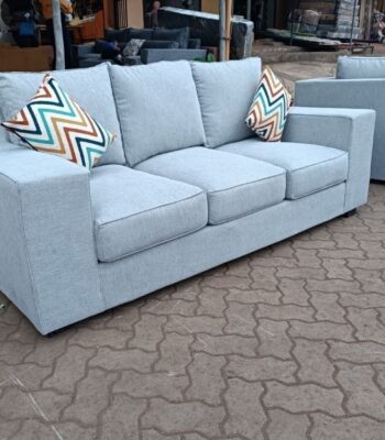 Light Grey 3-Seater Fabric Sofa