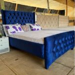 Luxury 6by6 Blue Bed Stylish Comfort for a Restful Bedroom
