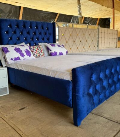 Luxury 6by6 Blue Bed Stylish Comfort for a Restful Bedroom