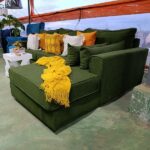 Luxury Forest Green L-Shaped Sectional Sofa