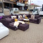 Luxury L-Shaped Sectional Sofa in Deep Brown