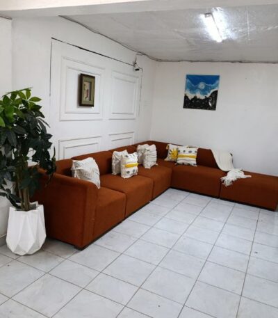 Maroon Sectional Sofa with Permanent Spring Cushions