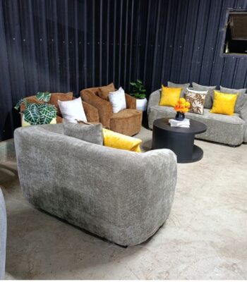 Modern 7-Seater Curved Fabric Sofa Set