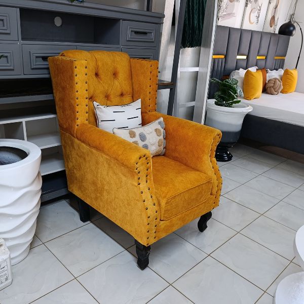 Royal Mustard Wingback Armchair