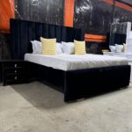 Six by Six Black Fabric Bed