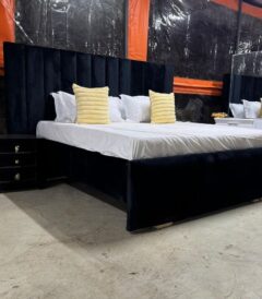 Six by Six Black Fabric Bed