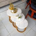 Three-in-One Coffee Table with Marble Top
