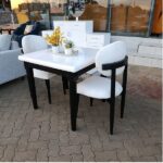 Two-Seater Dining Table in White & Black