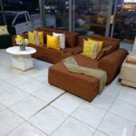 Burnt Orange L-Shaped Sectional Sofa – Modern Luxury Sofa 