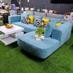 Modern Light Blue L-Shaped Sofa – Luxury Sectional Sofa 
