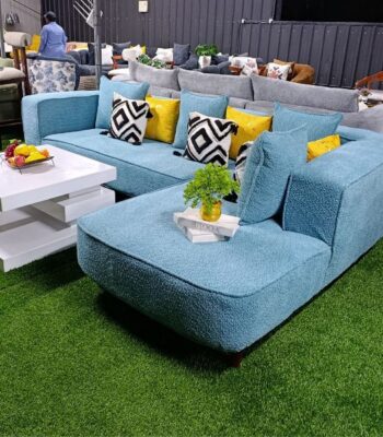 Modern Light Blue L-Shaped Sofa – Luxury Sectional Sofa 